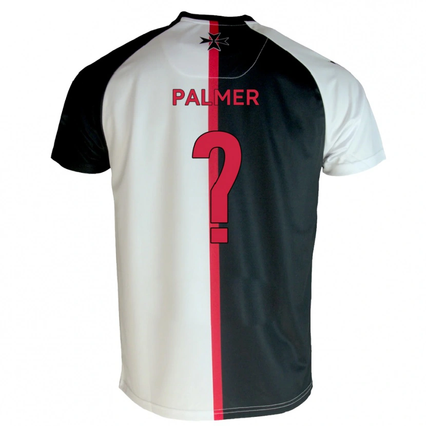 Danxen Niño Camiseta Joe Palmer #0 Blanco Negro 1ª Equipación 2025/26 La Camisa