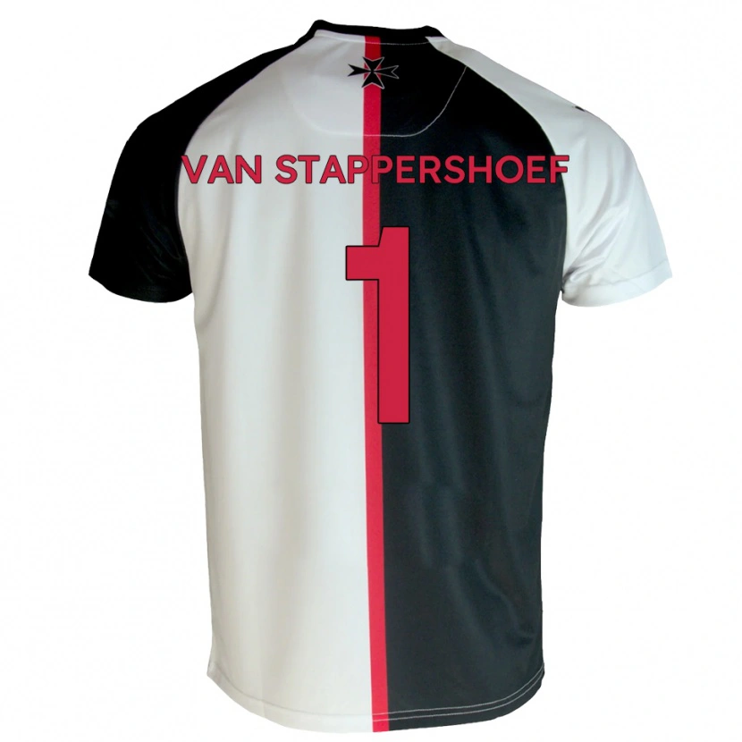 Danxen Niño Camiseta Jordi Van Stappershoef #1 Blanco Negro 1ª Equipación 2025/26 La Camisa