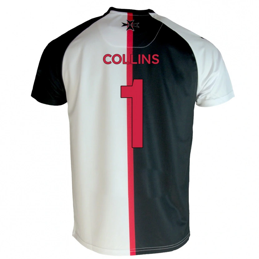 Danxen Niño Camiseta Harvey Collins #1 Blanco Negro 1ª Equipación 2025/26 La Camisa