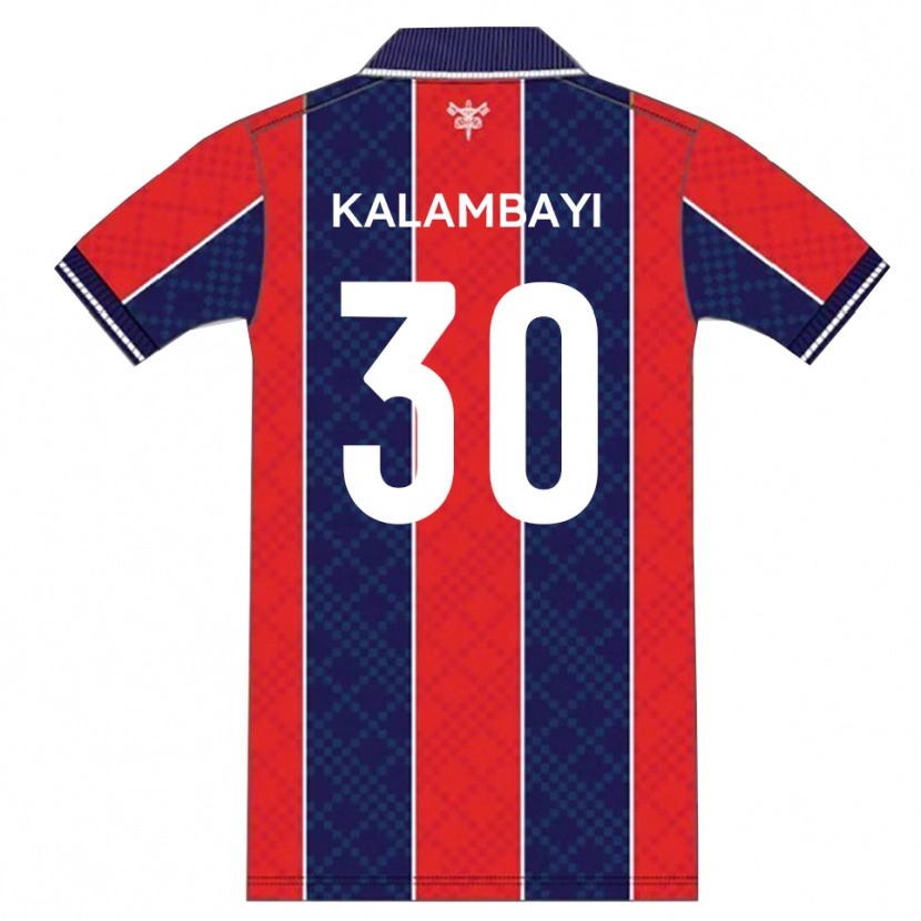 Danxen Niño Camiseta Paul Kalambayi #30 Rojo Azul Marino 1ª Equipación 2025/26 La Camisa
