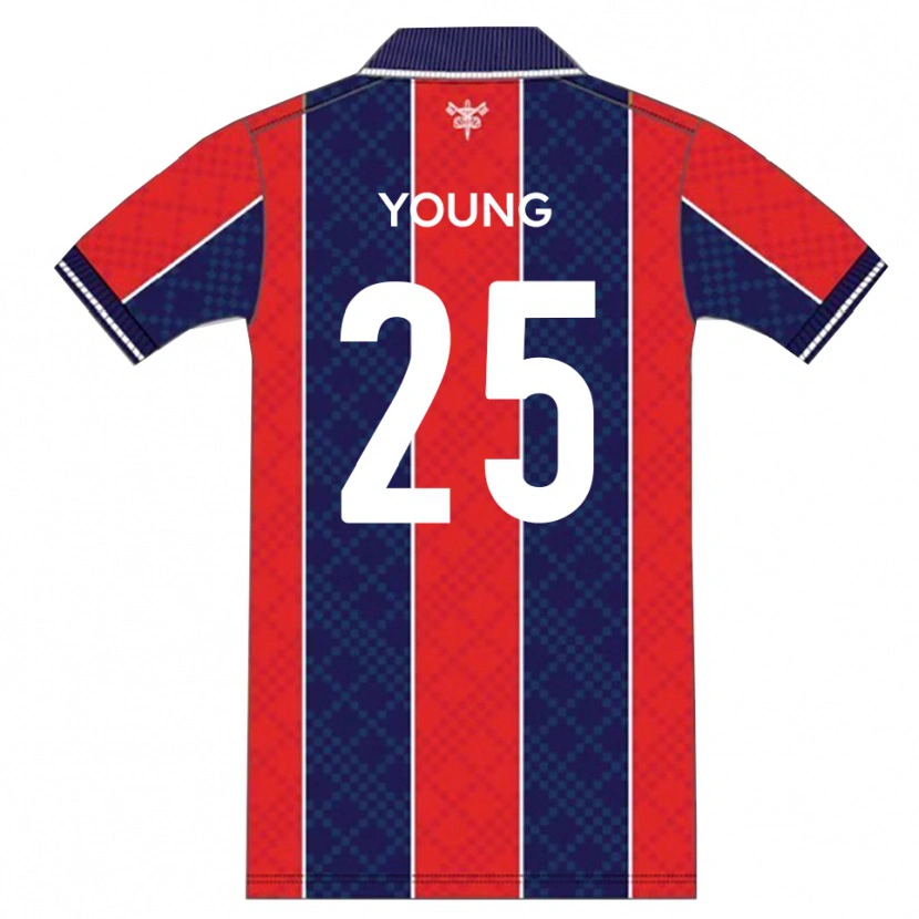 Danxen Niño Camiseta Reggie Young #25 Rojo Azul Marino 1ª Equipación 2025/26 La Camisa