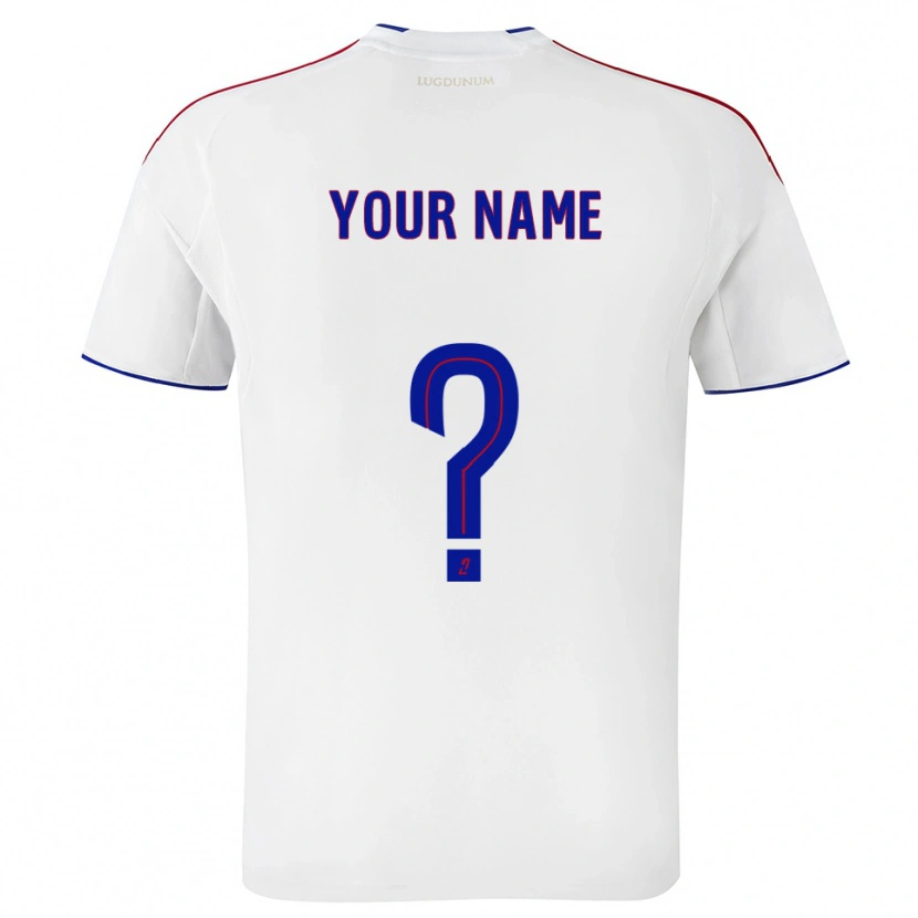 Danxen Niño Camiseta Su Nombre #0 Blanco Rojo 1ª Equipación 2025/26 La Camisa