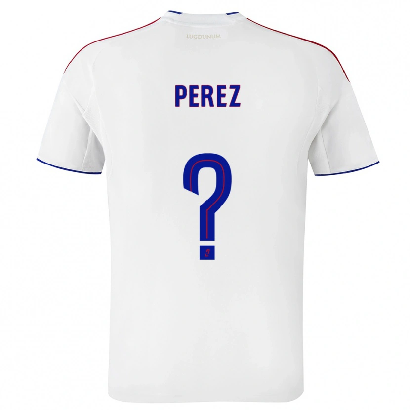 Danxen Niño Camiseta Axel Perez #0 Blanco Rojo 1ª Equipación 2025/26 La Camisa