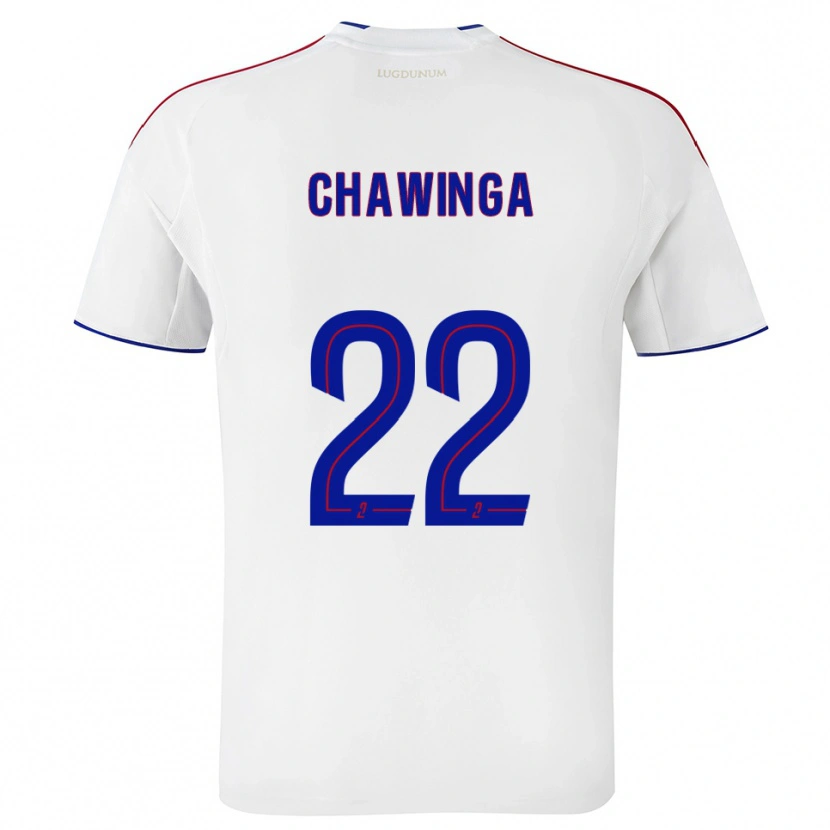 Danxen Niño Camiseta Tabitha Chawinga #22 Blanco Rojo 1ª Equipación 2025/26 La Camisa