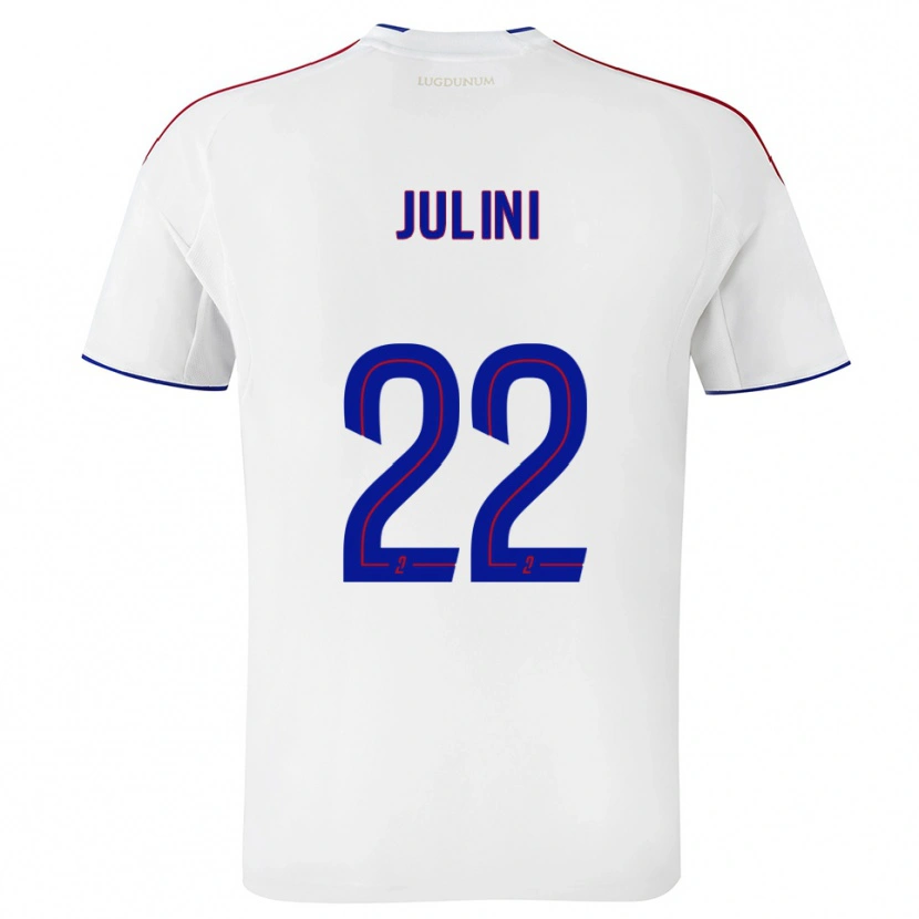 Danxen Niño Camiseta Sally Julini #22 Blanco Rojo 1ª Equipación 2025/26 La Camisa