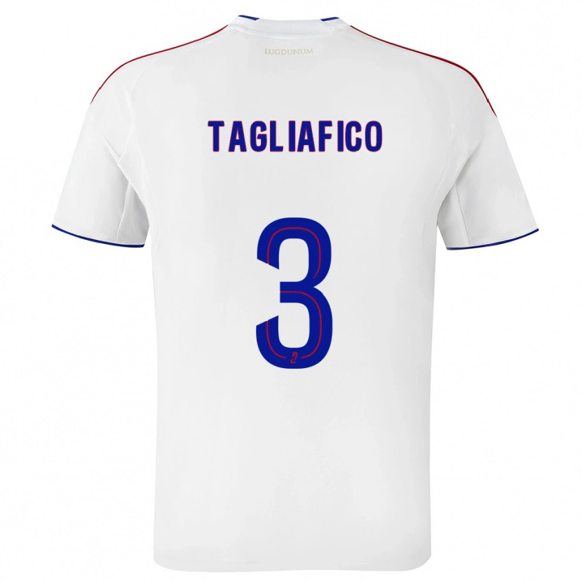Danxen Niño Camiseta Nicolás Tagliafico #3 Blanco Rojo 1ª Equipación 2025/26 La Camisa