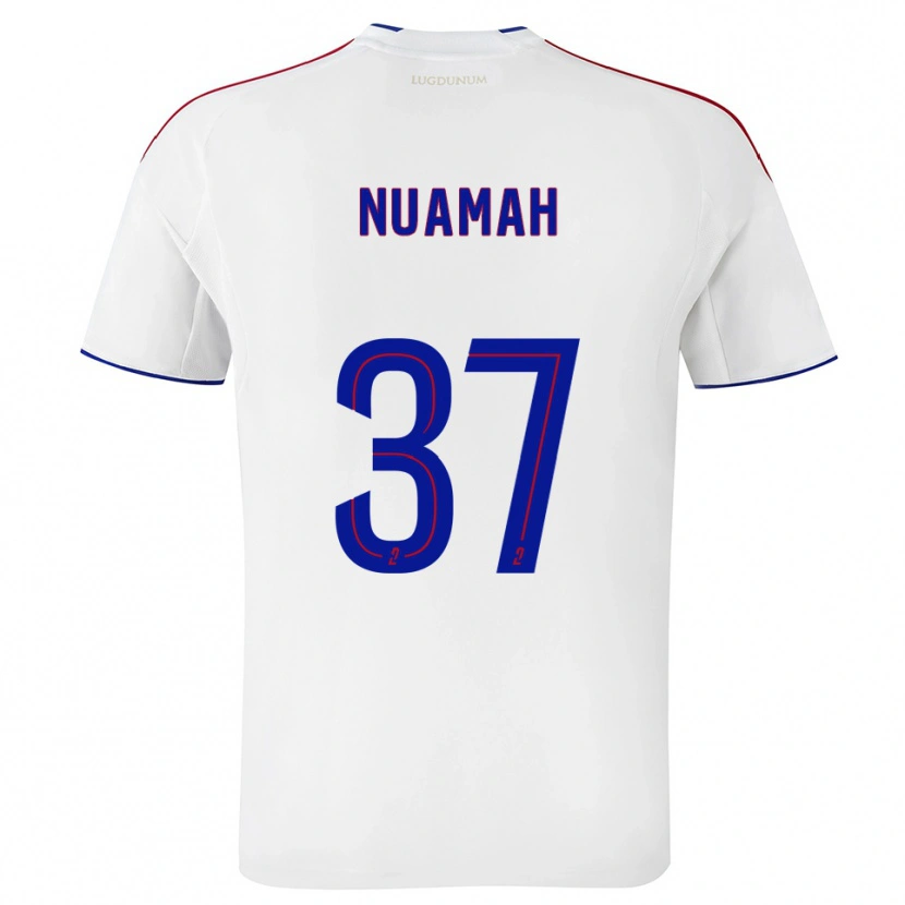 Danxen Niño Camiseta Ernest Nuamah #37 Blanco Rojo 1ª Equipación 2025/26 La Camisa