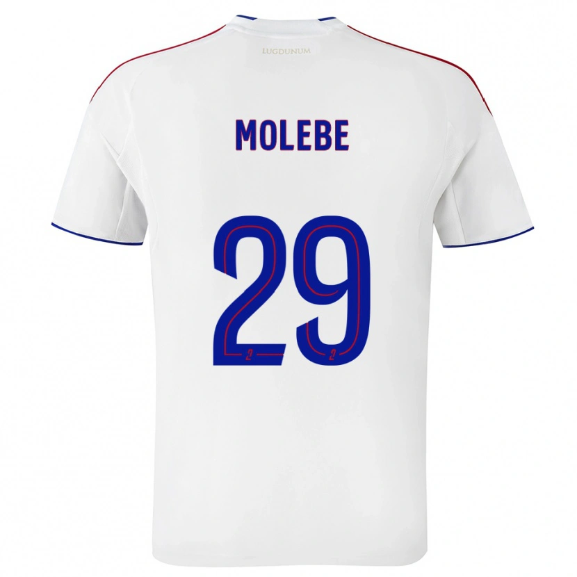 Danxen Niño Camiseta Enzo Molebe #29 Blanco Rojo 1ª Equipación 2025/26 La Camisa