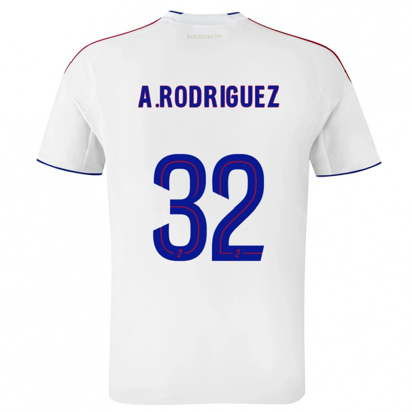 Danxen Niño Camiseta Alejandro Gomes Rodríguez #32 Blanco Rojo 1ª Equipación 2025/26 La Camisa