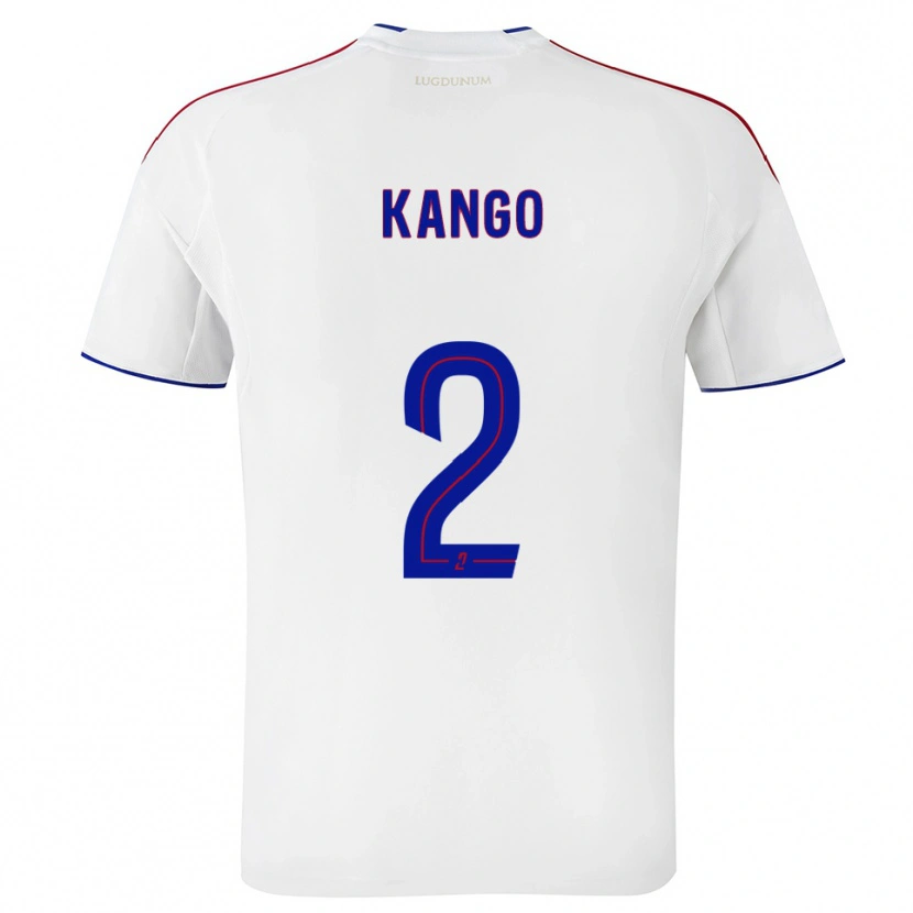 Danxen Niño Camiseta Steeve Kango #2 Blanco Rojo 1ª Equipación 2025/26 La Camisa