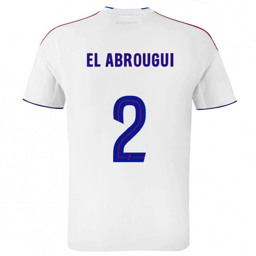 Danxen Niño Camiseta Wassim El Abrougui #2 Blanco Rojo 1ª Equipación 2025/26 La Camisa