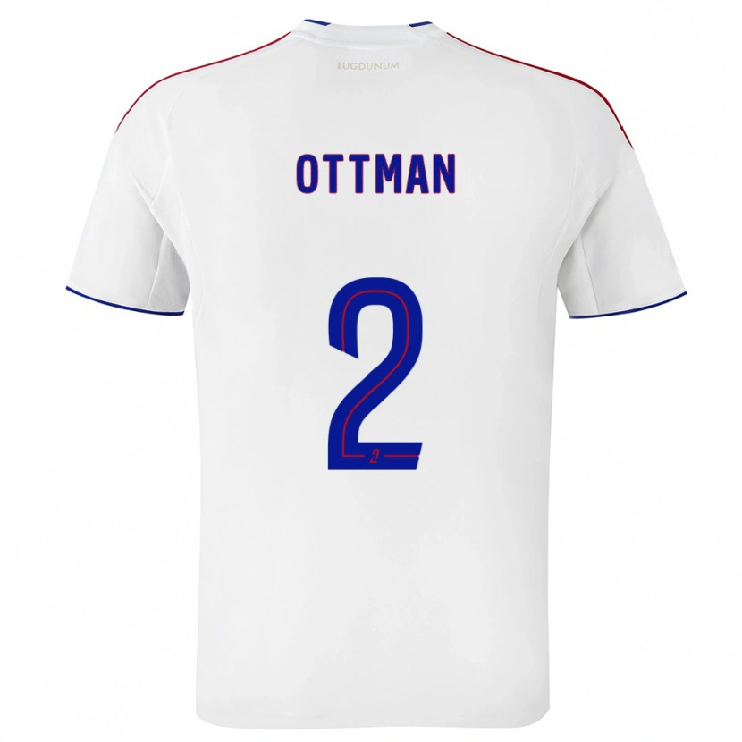 Danxen Niño Camiseta Ottman Katırağ #2 Blanco Rojo 1ª Equipación 2025/26 La Camisa
