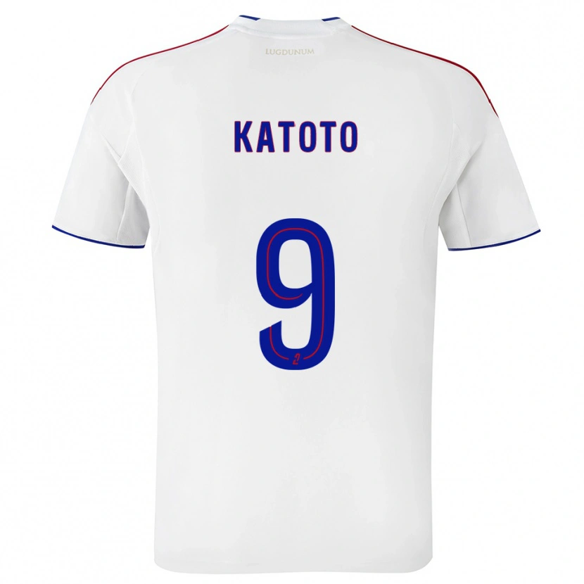Danxen Niño Camiseta Marie-Antoinette Katoto #9 Blanco Rojo 1ª Equipación 2025/26 La Camisa