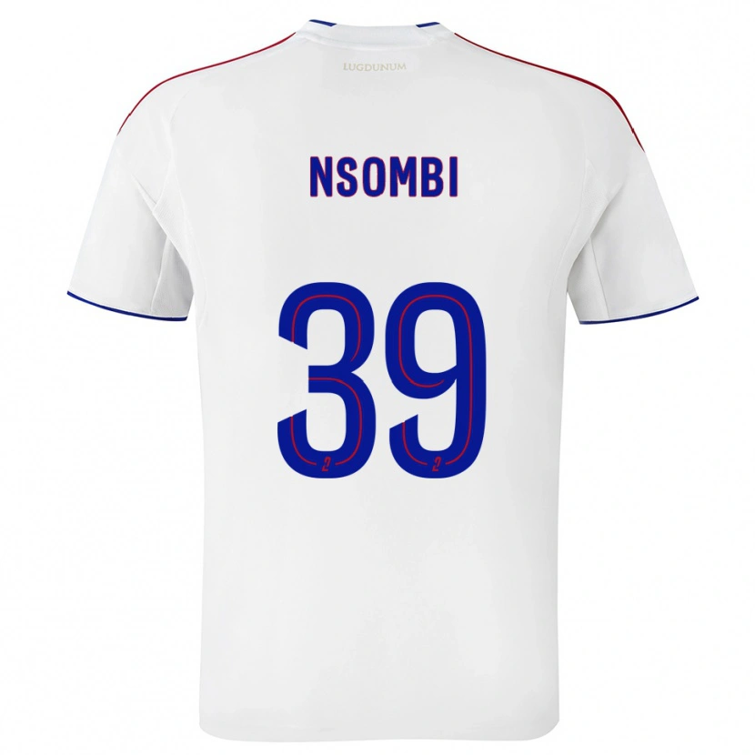 Danxen Niño Camiseta Gael Nsombi #39 Blanco Rojo 1ª Equipación 2025/26 La Camisa