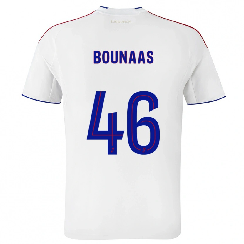 Danxen Niño Camiseta Idris Bounaas #46 Blanco Rojo 1ª Equipación 2025/26 La Camisa