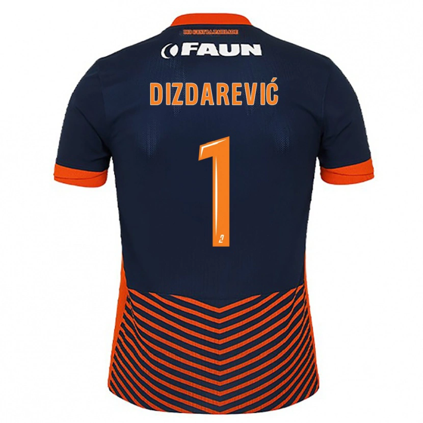 Danxen Niño Camiseta Belmin Dizdarevic #1 Azul Medianoche Naranja 1ª Equipación 2025/26 La Camisa