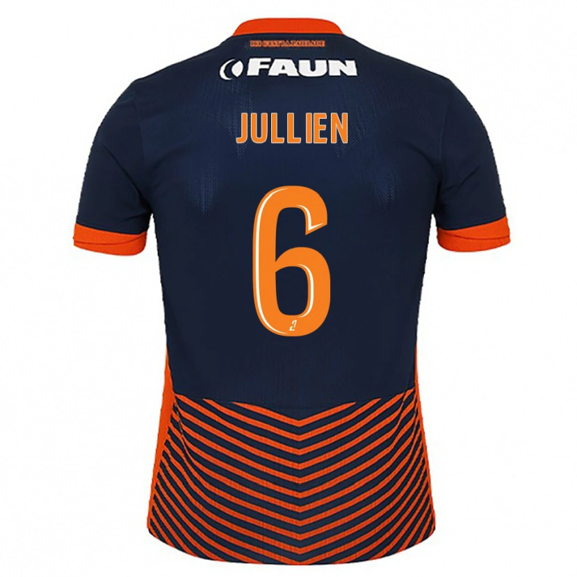 Danxen Niño Camiseta Christopher Jullien #6 Azul Medianoche Naranja 1ª Equipación 2025/26 La Camisa
