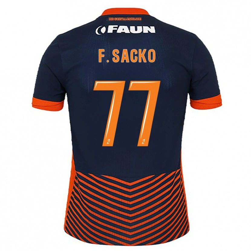 Danxen Niño Camiseta Falaye Sacko #77 Azul Medianoche Naranja 1ª Equipación 2025/26 La Camisa