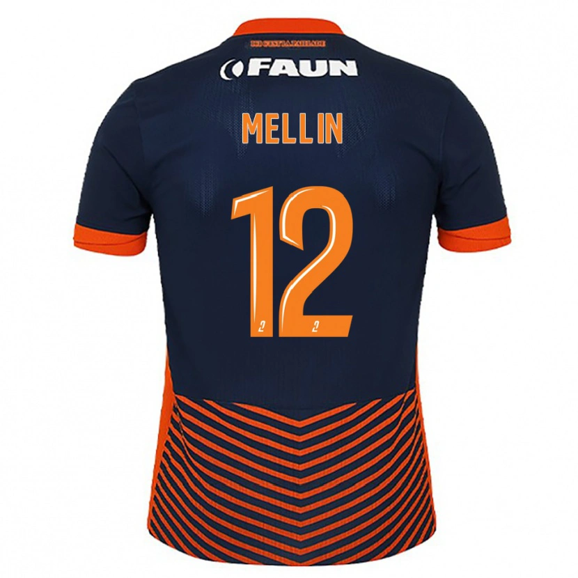 Danxen Niño Camiseta Léo Mellin #12 Azul Medianoche Naranja 1ª Equipación 2025/26 La Camisa