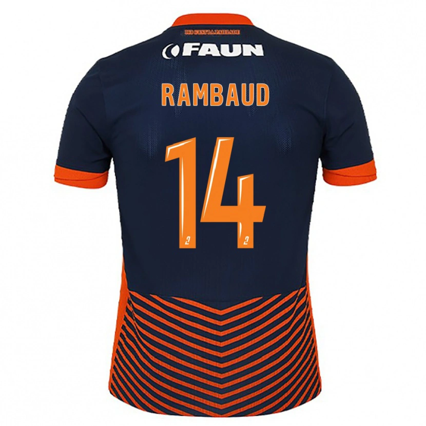 Danxen Niño Camiseta Elisa Rambaud #14 Azul Medianoche Naranja 1ª Equipación 2025/26 La Camisa