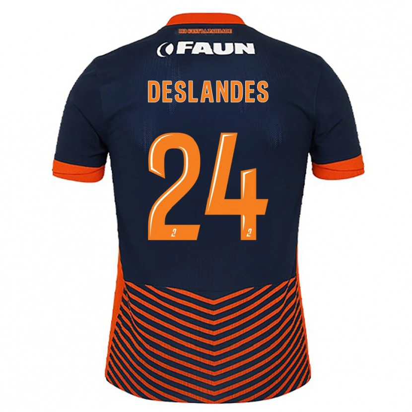 Danxen Niño Camiseta Océane Deslandes #24 Azul Medianoche Naranja 1ª Equipación 2025/26 La Camisa