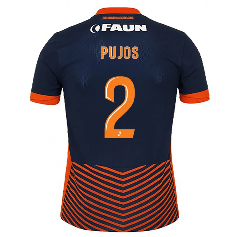 Danxen Niño Camiseta Lenny Pujos #2 Azul Medianoche Naranja 1ª Equipación 2025/26 La Camisa
