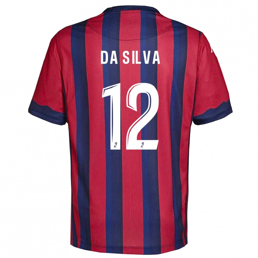 Danxen Niño Camiseta Damien Da Silva #12 Borgoña Azul Marino 1ª Equipación 2025/26 La Camisa