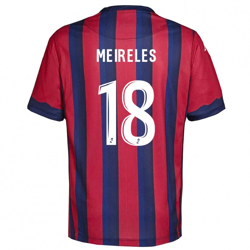 Danxen Niño Camiseta Andreia Meireles #18 Borgoña Azul Marino 1ª Equipación 2025/26 La Camisa