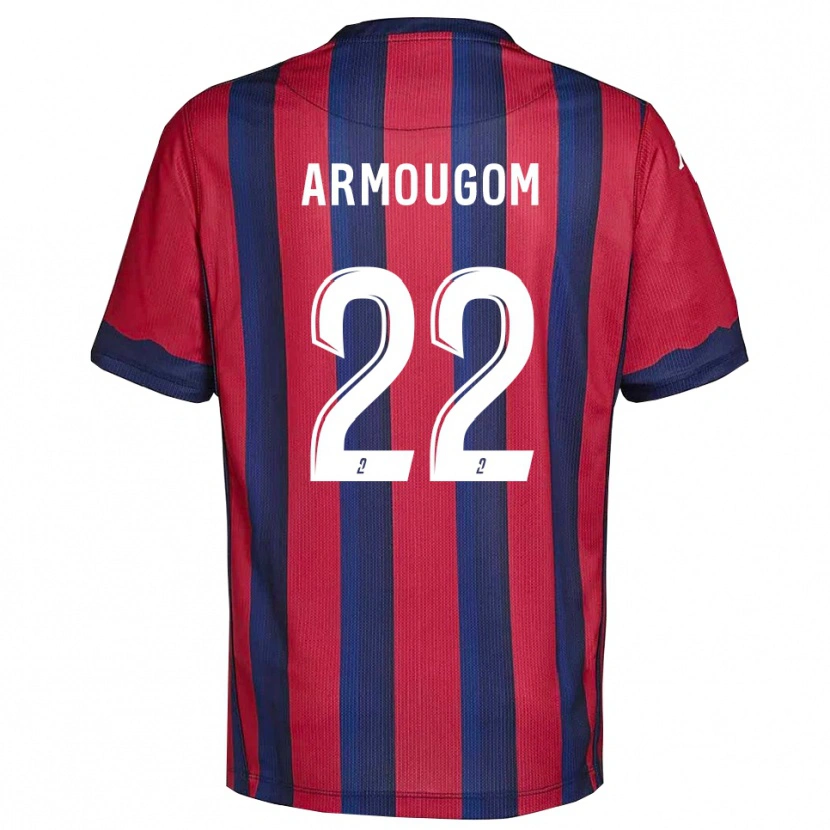 Danxen Niño Camiseta Yoël Armougom #22 Borgoña Azul Marino 1ª Equipación 2025/26 La Camisa