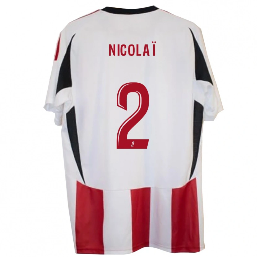 Danxen Niño Camiseta Dominique Nicolaï #2 Rojo Azul 1ª Equipación 2025/26 La Camisa