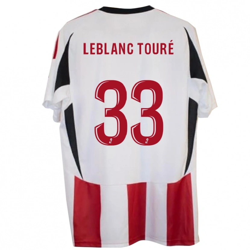 Danxen Niño Camiseta Wolo Leblanc Touré #33 Rojo Azul 1ª Equipación 2025/26 La Camisa