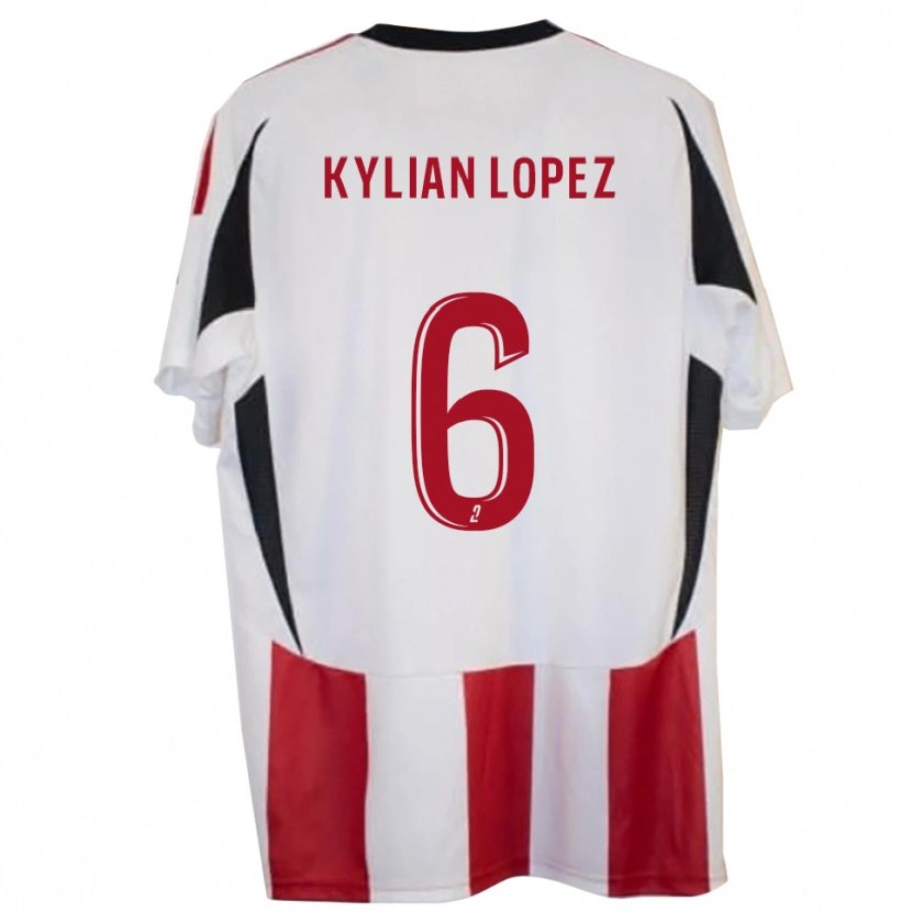 Danxen Niño Camiseta Kylian Lopez #6 Rojo Azul 1ª Equipación 2025/26 La Camisa