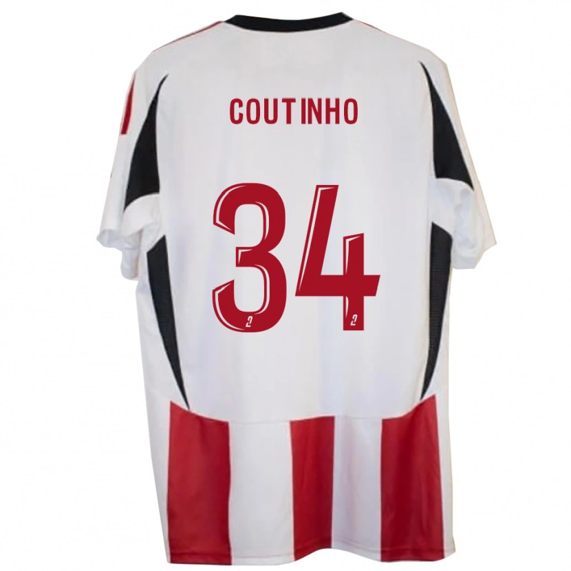 Danxen Niño Camiseta Ricardo Coutinho #34 Rojo Azul 1ª Equipación 2025/26 La Camisa