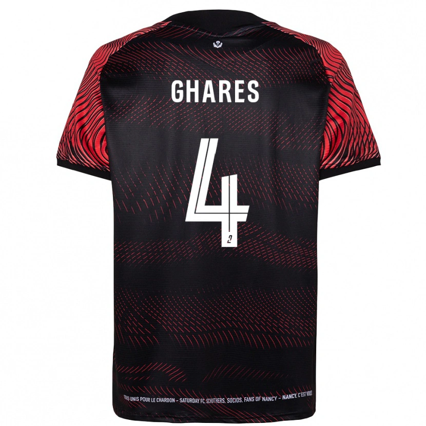 Danxen Niño Camiseta Haïssam Ghares #4 Blanco Rojo 1ª Equipación 2025/26 La Camisa