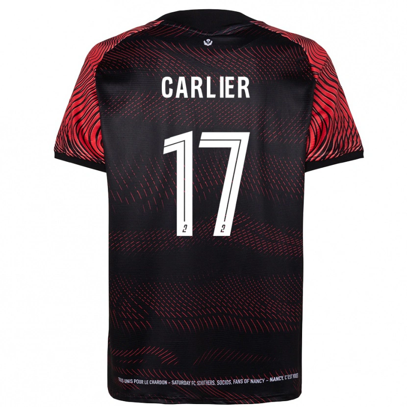 Danxen Niño Camiseta Maxence Carlier #17 Blanco Rojo 1ª Equipación 2025/26 La Camisa