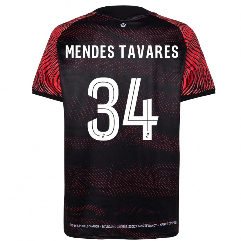 Danxen Niño Camiseta Carlos Mendes Tavares #34 Blanco Rojo 1ª Equipación 2025/26 La Camisa