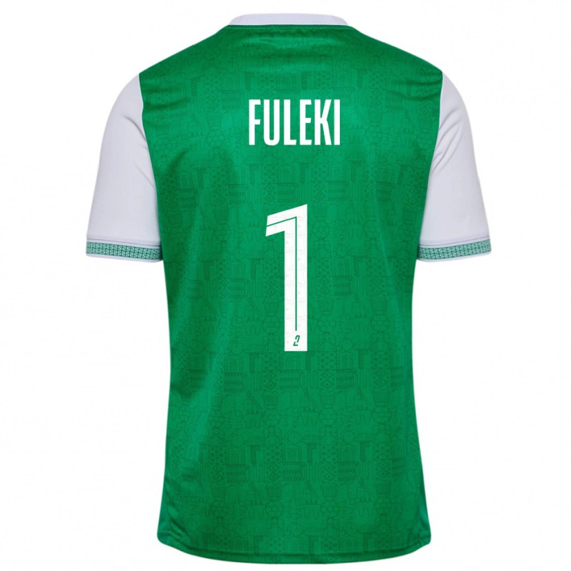 Danxen Niño Camiseta Rafael Fuleki #1 Verde Blanco 1ª Equipación 2025/26 La Camisa