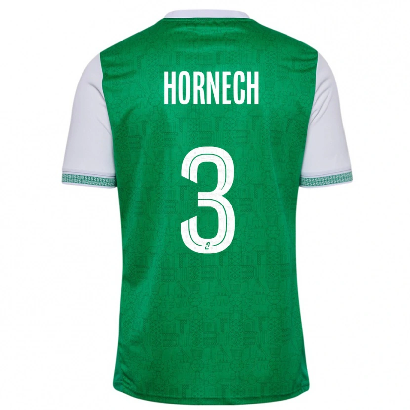 Danxen Niño Camiseta Ewan Hornech #3 Verde Blanco 1ª Equipación 2025/26 La Camisa
