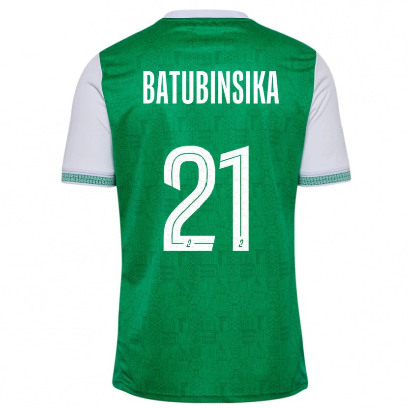 Danxen Niño Camiseta Dylan Batubinsika #21 Verde Blanco 1ª Equipación 2025/26 La Camisa