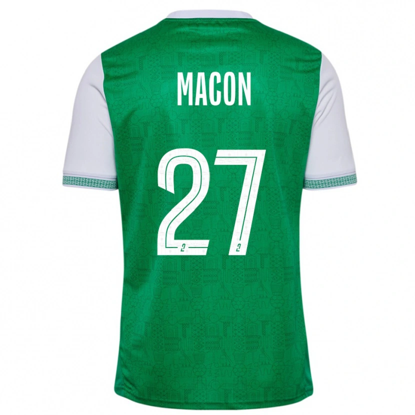 Danxen Niño Camiseta Yvann Maçon #27 Verde Blanco 1ª Equipación 2025/26 La Camisa