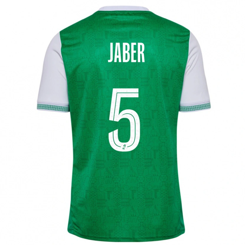 Danxen Niño Camiseta Mahmoud Jaber #5 Verde Blanco 1ª Equipación 2025/26 La Camisa