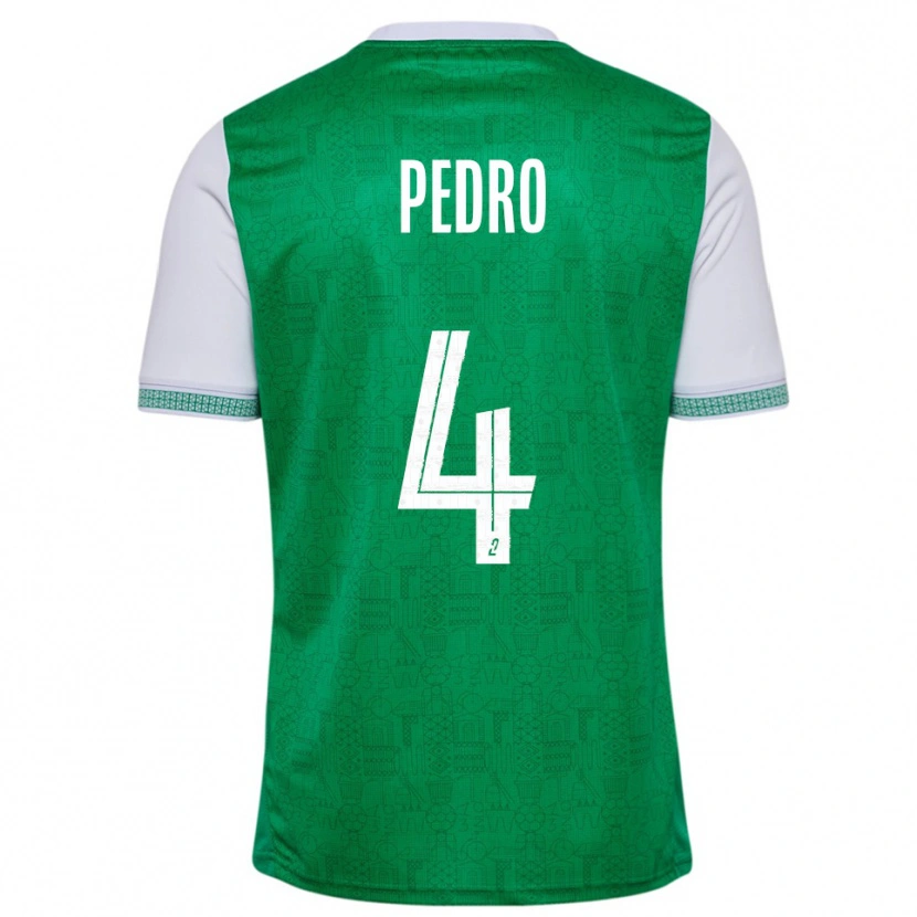 Danxen Niño Camiseta Kévin Pedro #4 Verde Blanco 1ª Equipación 2025/26 La Camisa