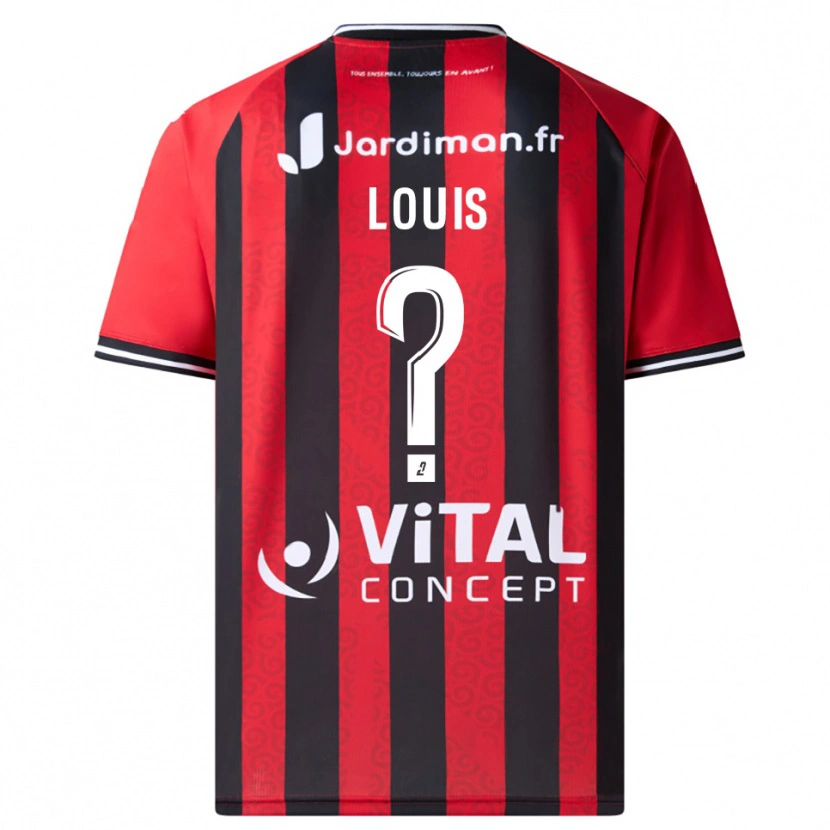 Danxen Niño Camiseta Jonathan Louis #0 Rojo Negro 1ª Equipación 2025/26 La Camisa