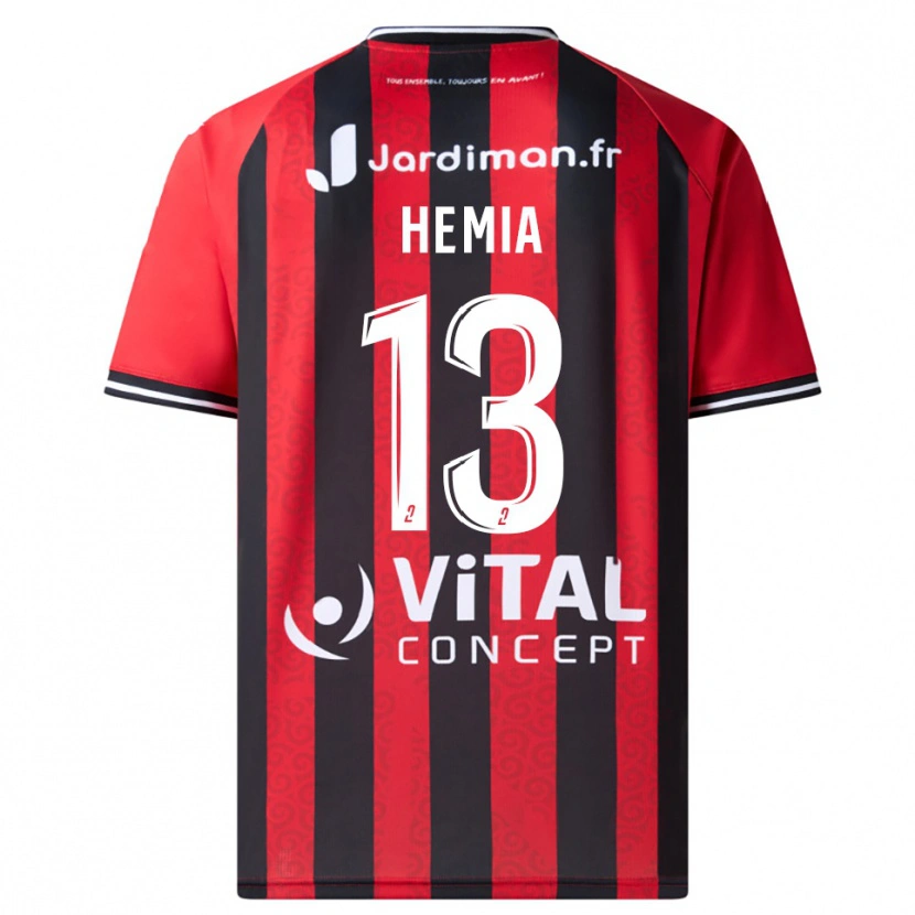 Danxen Niño Camiseta Amine Hemia #13 Rojo Negro 1ª Equipación 2025/26 La Camisa