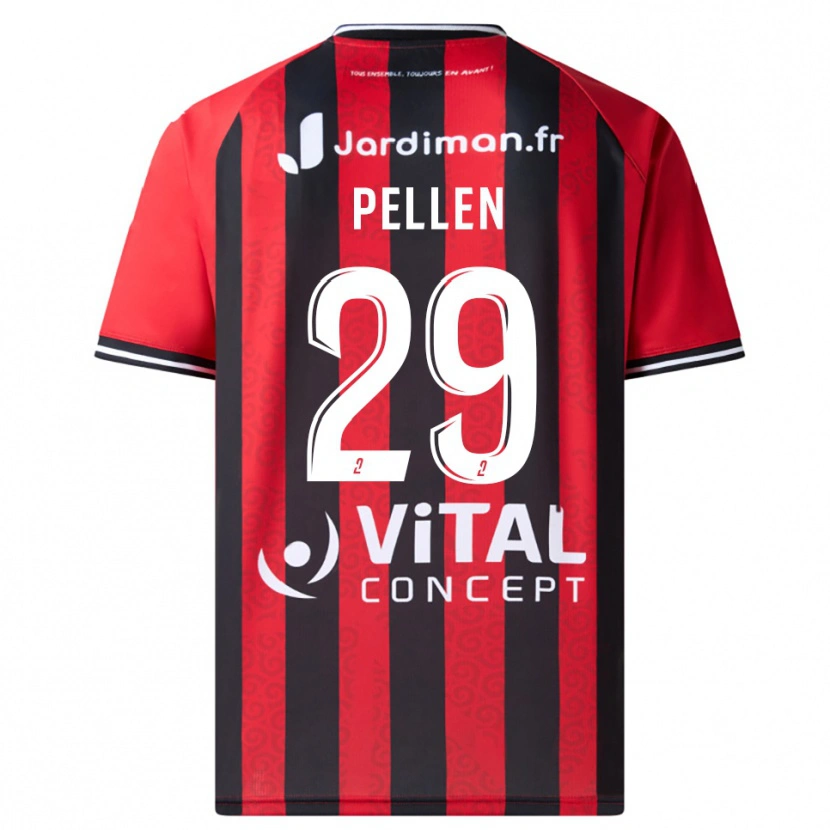 Danxen Niño Camiseta Blanche Pellen #29 Rojo Negro 1ª Equipación 2025/26 La Camisa