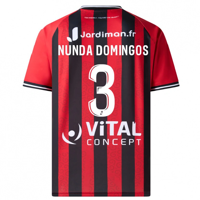 Danxen Niño Camiseta Jessimy Nunda Domingos #3 Rojo Negro 1ª Equipación 2025/26 La Camisa