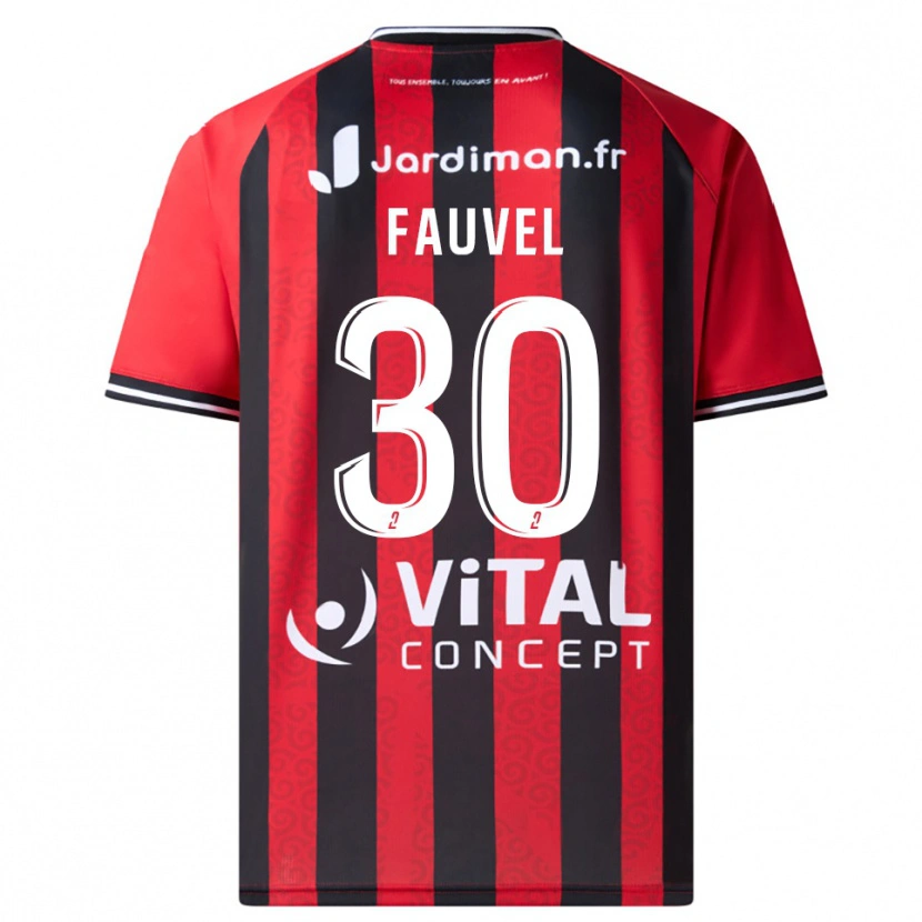 Danxen Niño Camiseta Agathe Fauvel #30 Rojo Negro 1ª Equipación 2025/26 La Camisa