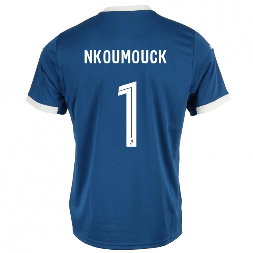 Danxen Niño Camiseta Marc-Anthony Nkoumouck #1 Azul Blanco 1ª Equipación 2025/26 La Camisa
