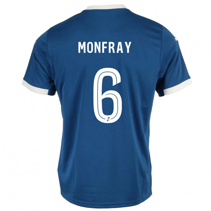 Danxen Niño Camiseta Adrien Monfray #6 Azul Blanco 1ª Equipación 2025/26 La Camisa