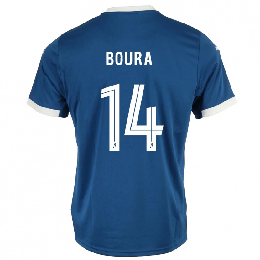 Danxen Niño Camiseta Ismaël Boura #14 Azul Blanco 1ª Equipación 2025/26 La Camisa